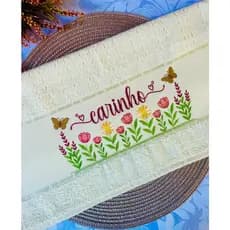 Toalha Personalizada Lavabo Mão / Rosto ou Banho Bordada Personalizada com Nome Presente para Mães