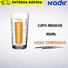 Copo Medidor 390ml Vidro Temperado - Nadir