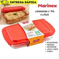 Lasanheira Com Tampa Plástica Marinex 5L - Nadir
