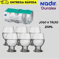 Jogo De Taças De Vidro Com 6 peças 250ml - Paulista Nadir
