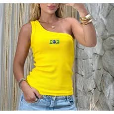 Regata Feminina Estilo Gringa Regata do Brasil Copa Regata Nula Manga