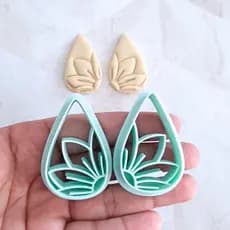 Cortador Espelhado Gota com Flor - Polymer Clay
