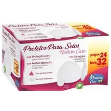 Absorvente Protetor para Seios Nature Care Caixa com 32 Unidades Confortável e Anatômico