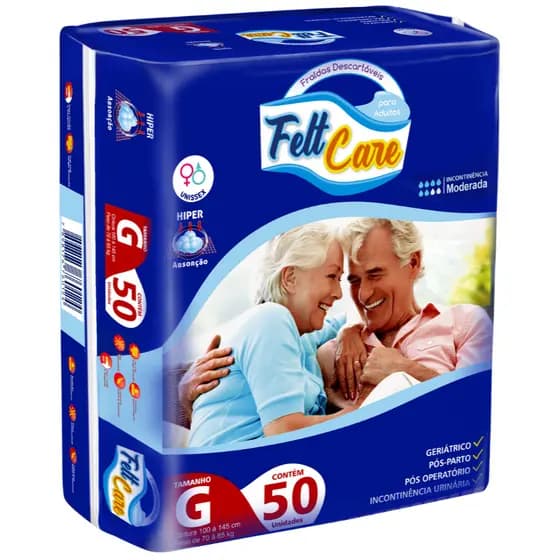 Fralda Descartável Geriátrica Adulto Felt Care G Direto da Fábrica Revenda Barato