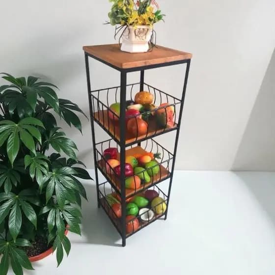 Fruteira Porta Filtro Rustica 3 andares em Oferta (Marrom)