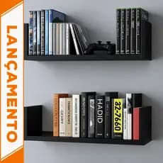 Kit 02 Prateleiras Para Livro Sala Quarto Escritório