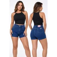 Short Jeans Feminino Cintura Alta Com Elastano Confortável Moda Blogueira Tendência 2026