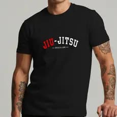 Camiseta Masculina Jiu Jitsu Confortável 100% Algodão Academia Treino