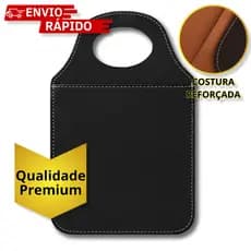 Lixeira de Carro em Couro Sintético Resistente Reforçado com Alça Porta Lixo Carro Universal