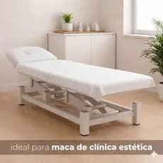 Lençol para Maca Clínica Estetica Branco Micropercal 400 Fios 2,30x0,9m Resistente Toque Macio