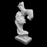 Casal de noivos 27 cm estilizado gesso cru namorados esculturas decoração casa rei do gesso arte engesso