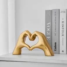 Estatua Mão Coração Decoração Casa Quarto Sala cerâmica escultura decoração escritorio linha Premium luxo.a