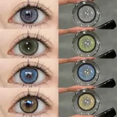 Mill Creek 2 peças/1 par Lentes de Contato Color Green Diamond Sugar Gem Series Natural Daily Bright Eye Cosmetics Anual Color Contatos lentes de contato colorida olhos lente de contato verde