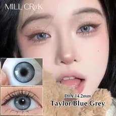 MILL CREEK Anual Throw Grande Diâmetro 14,2mm Cace Taylor Blue Gray Myopia Lentes De Contato