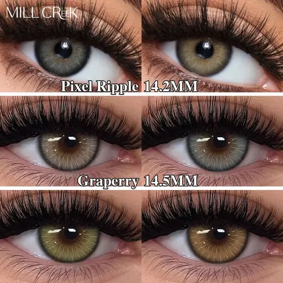 Lentes De Contato Coloridas Mill Creek Várias Cores Hidratação DIA14.5/14.2 Cor Misturada Para Iniciantes