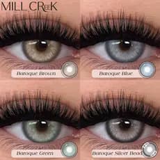 Lentes De Contato Naturais Mill Creek Azul Verde 14.2 Mm Confortável De Usar 6-12 Meses De Uso 2 Unidades