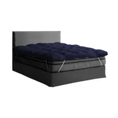 Pillow Top Solteiro Fibra Siliconada Super Volumosa Azul