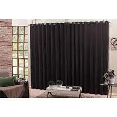 Cortina De Voil Voal para Sala e Quarto 5,00x 2,80 Preto