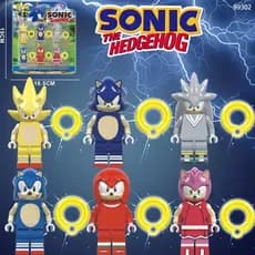 6 Pçs SONIC Brinquedo Blocos De Construção Ultra Azul The Hedgehog Crianças Educacional Tijolo Compatível