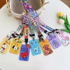 KPOP BTS Capa para Cartão com Cordão BTS Antiperda Porta Cartão de Identidade Estudantil e Bilhete Único À Prova D'água