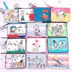 Necessaire Fofa do Snoopy com Chaveiro Porta Cartão BOM Bilhete Único RG e Moedas Presente para Mulheres e Meninas