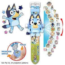 Bluey Brinquedo Infantil Relógio Figura Brinquedo Das 24 De Projeção Dos Desenhos Animados Digital Menino Menina Bri