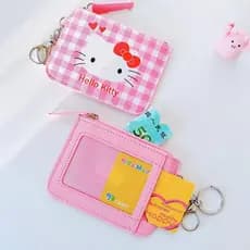 Carteira Sanrio Hello Kitty Coin Purse Para Meninas Melody Kuromi Pochacco Pu Couro Grade Bolsa De Embreagem Porta-Cartõ