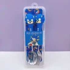 Cartoon Sonic Kids Spoon The Hedgehog Talheres Colher E Garfo Conjunto De 2 Peças De Aço Inoxidável De Transporte Conven