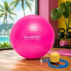 Kit Bola de Pilates Maxboost 75cm com Bomba de Ar Inclusa Fitness Yoga Treino Funcional Equilíbrio e Core