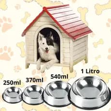 Comedouro De 1 Litro Vasilha Inox para Cães e Gatos - Resistente Mais Vendido  - 250ml a 1000l