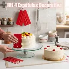 Kit 4 Espátula para Confeitar e Decorar Para Bolos Confeiteiros Decoração Cozinhar