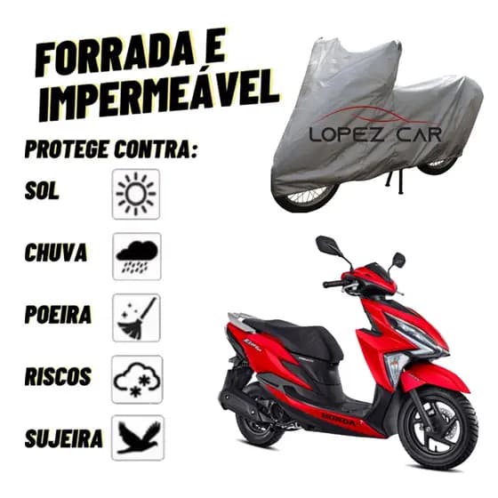 Capa Cobrir Moto Honda Elite 100% Forrada e 100% Impermeável