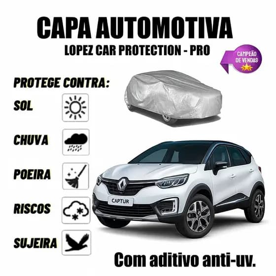 Capa Para Cobrir Carro Renault Captur 100% Impermeável Com Aditivo ANTI-UV
