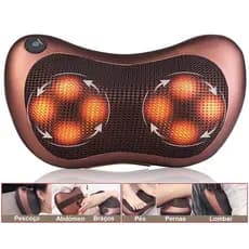 Almofada Massageadora Shiatsu 8 Bolas – Pescoço, Lombar e Pés com Aquecimento