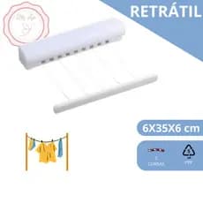 Varal Retratil Recolhível Roupas Toalhas Casa Decoração Resistente Reforçado 3 Metros