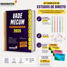 Vade Mecum 2026 com letras grandes | Básico de Estudos de Direito + bloco adesivo + marca texto + clipes coloridos
