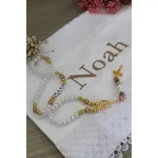 Toalha Personalizada para Batizado Aveludada + Terço personalizado