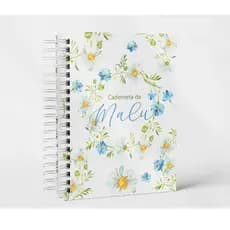 Caderneta de Saúde Infantil com nome Floral azul