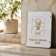 Caixa Porta Álbum Copa do Mundo em MDF para Guardar Figurinhas Album 39x29x3,5cm