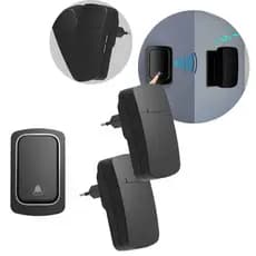Campainha Residencial Dupla Sem Fio e Sem Bateria 38 Toques [Preto] Modelo QX-01