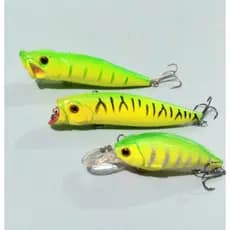 3 Iscas Artificiais Para Pesca Tucunaré Robalo Traíra Dourado Xaréu Tucupã, Aruanã.