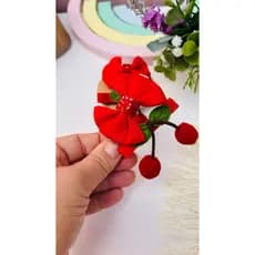 Parzinho laço/Kit cereja/presilhas/kit laços de cabelo/cerejinha/cereja presilha para cabelo