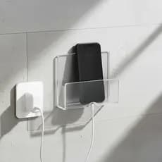 Suporte Celular De Parede Acrilico Para Carregar Perto Da Tomada