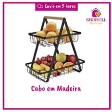 Fruteira Aramada De Mesa Resistente 23,8cm