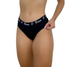 Kit 05 Calcinhas Femininas de Algodão Tanga Biquini Cós Largo Lisas