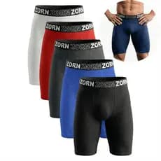 Kit 05 Cuecas Boxer ZORN  Box Comprida Long Leg Masculinas Microfibra