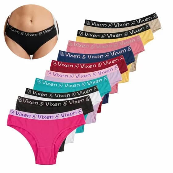 Kit de Calcinhas de Algodão Tanga Feminina Adulto Cos Largo