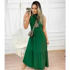 Vestido Midi Cavado Casual Elegante para Dia a Dia Inverno 442