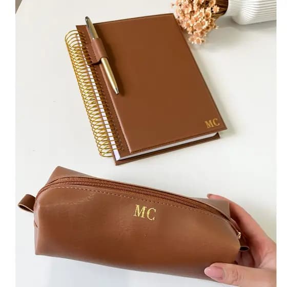 Caderno e estojo personalizado ,caderno A5, estojo escolar