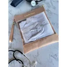 Porta jaleco TRANSPARENTE scrub pijama personalizado - enfermagem medicina nutrição fisioterapia psicológica